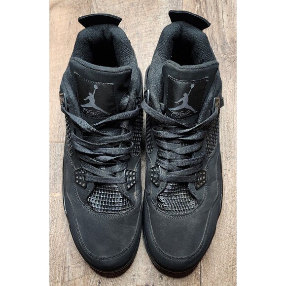 Nike Air Jordan 4 Retro Size 13 Black 136013-001 - Picture 3 of 10